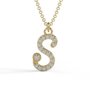 תליון אות משובץ יהלומים, Diamonds Love