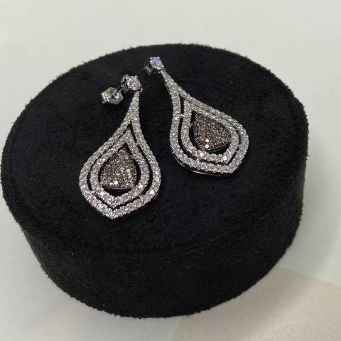 עגילי יהלומים TearDrop