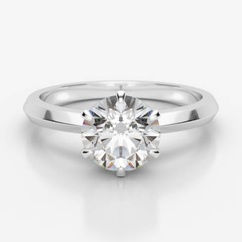 טבעת אירוסין זהב צהוב/לבן 14K/18K דגם Simple יהלום מרכזי 0.2 – 1 קראט